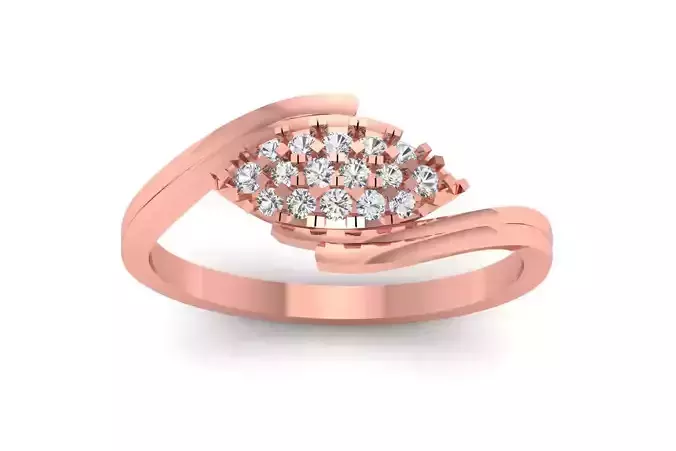 Solitaire Wedding Engagement Women Rings Leaf Ring