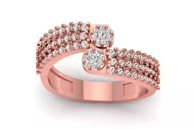 Solitaire Wedding Engagement Women Rings By pass Ring