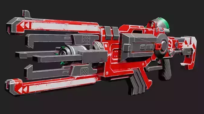 Sci Fi Rifle Low-poly 3D model