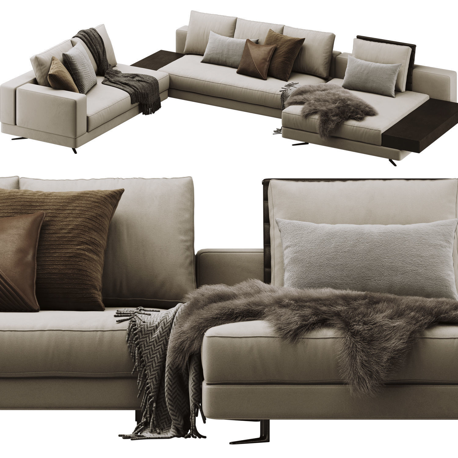 White Sofa 3D model_6