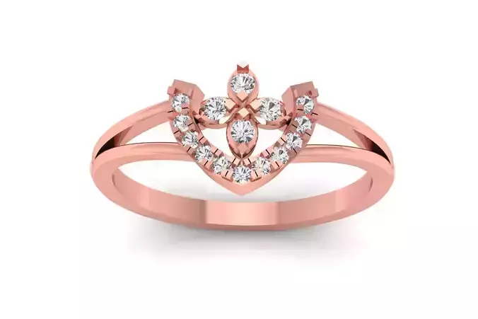 Solitaire Wedding Engagement Women Rings Flower Ring