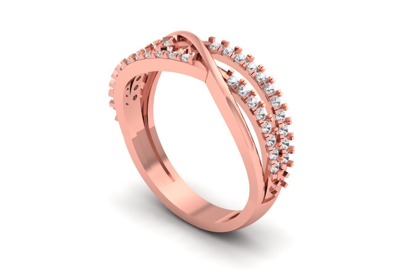 Solitaire Wedding Engagement Women Band Rings Love Band 3D print model_3
