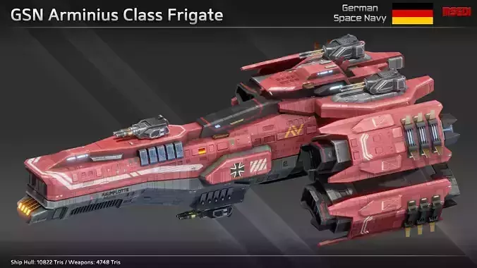 GSN Spaceship Arminius Class Frigate Low-poly 3D model