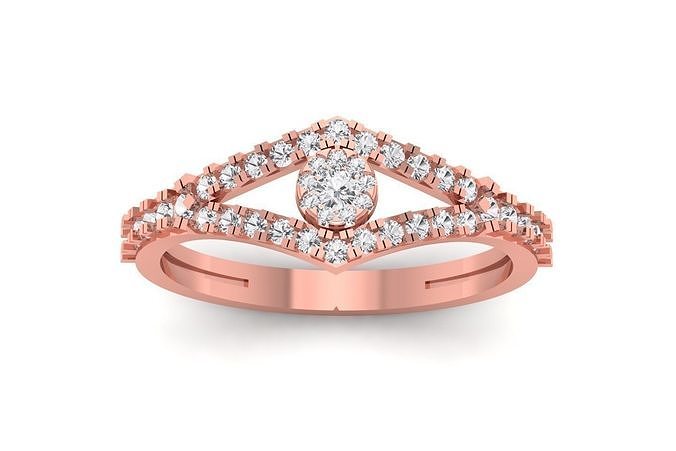 Solitaire Wedding Engagement Women Rings Split Shank Ring 3D print model