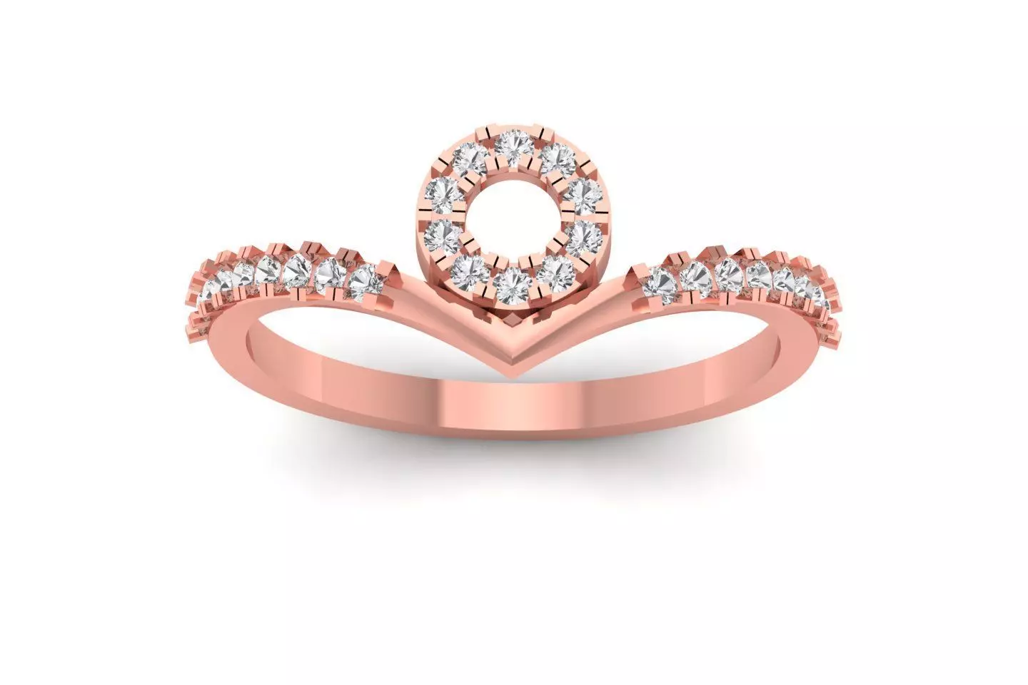 Solitaire Engagement Women Rings Curve Band Ring 3D print model_0