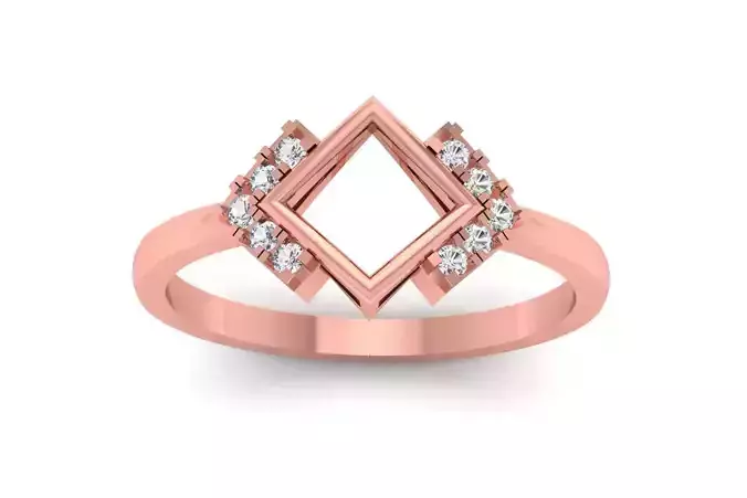 Solitaire Wedding Engagement Women Rings Square Ring