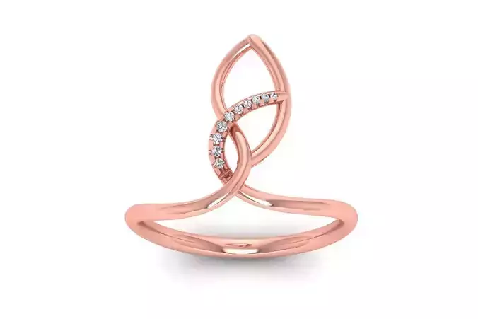 Solitaire Wedding Engagement Women Rings Leaf Ring