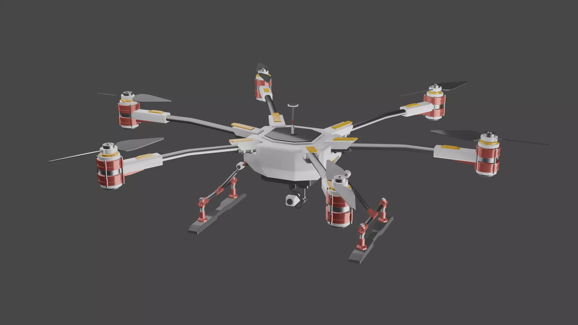 Drone with four propellers Free 3D model