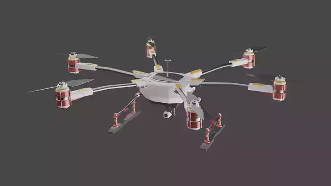 Drone with four propellers Free 3D model