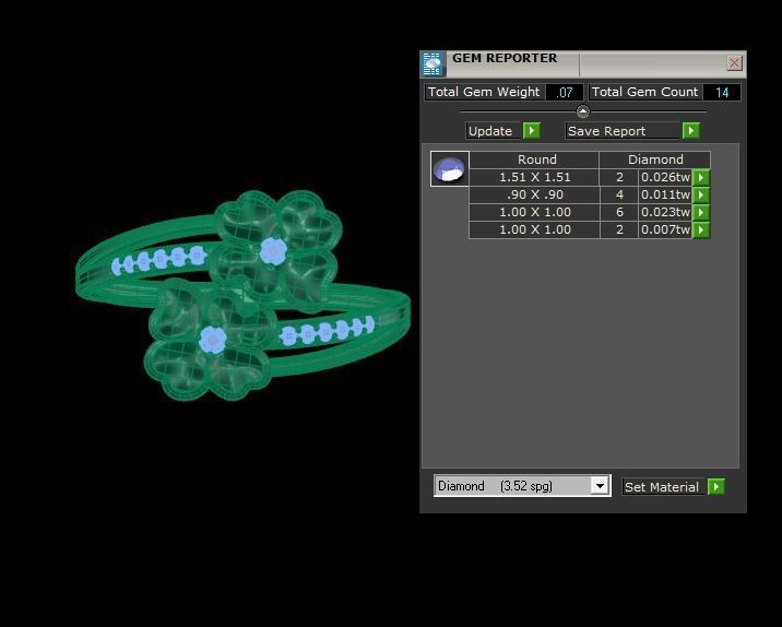 Solitaire Wedding Engagement Women Flower Flower Bypass Ring 3D print model_3