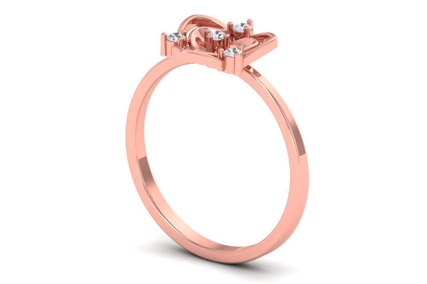 Solitaire Wedding Engagement Women Flower Cluster Ring 3D print model_2