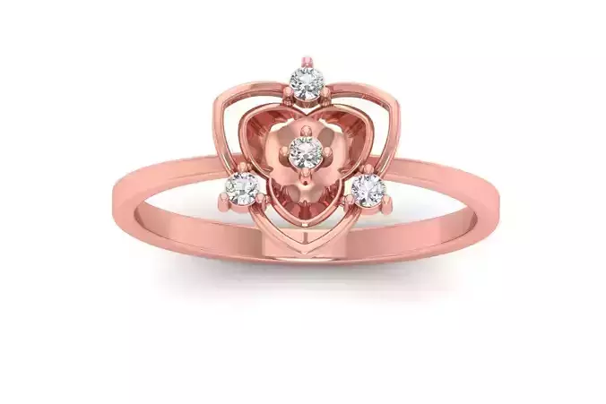 Solitaire Wedding Engagement Women Flower Cluster Ring 3D print model