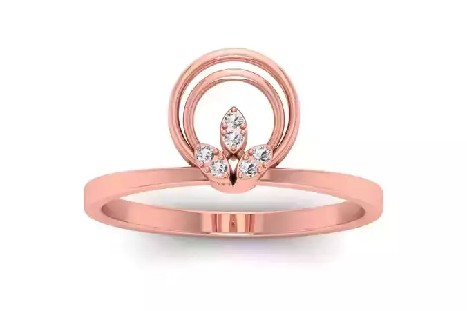 Solitaire Wedding Engagement Women Rings Round Leaf Ring