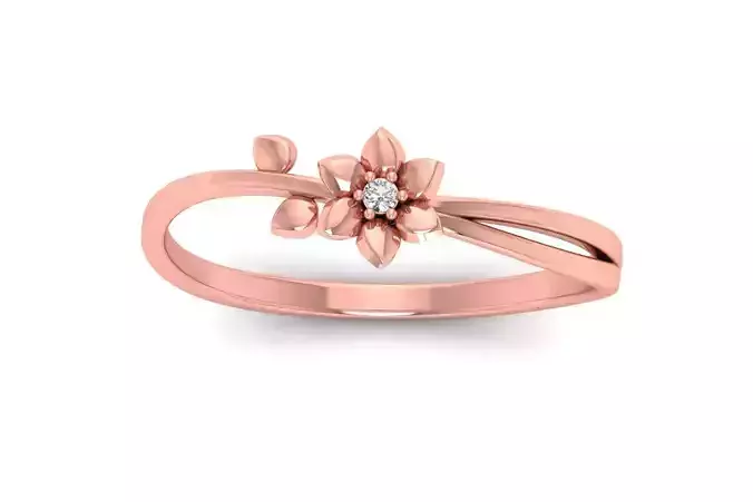 Solitaire Wedding Engagement Women Rings Flower Ring