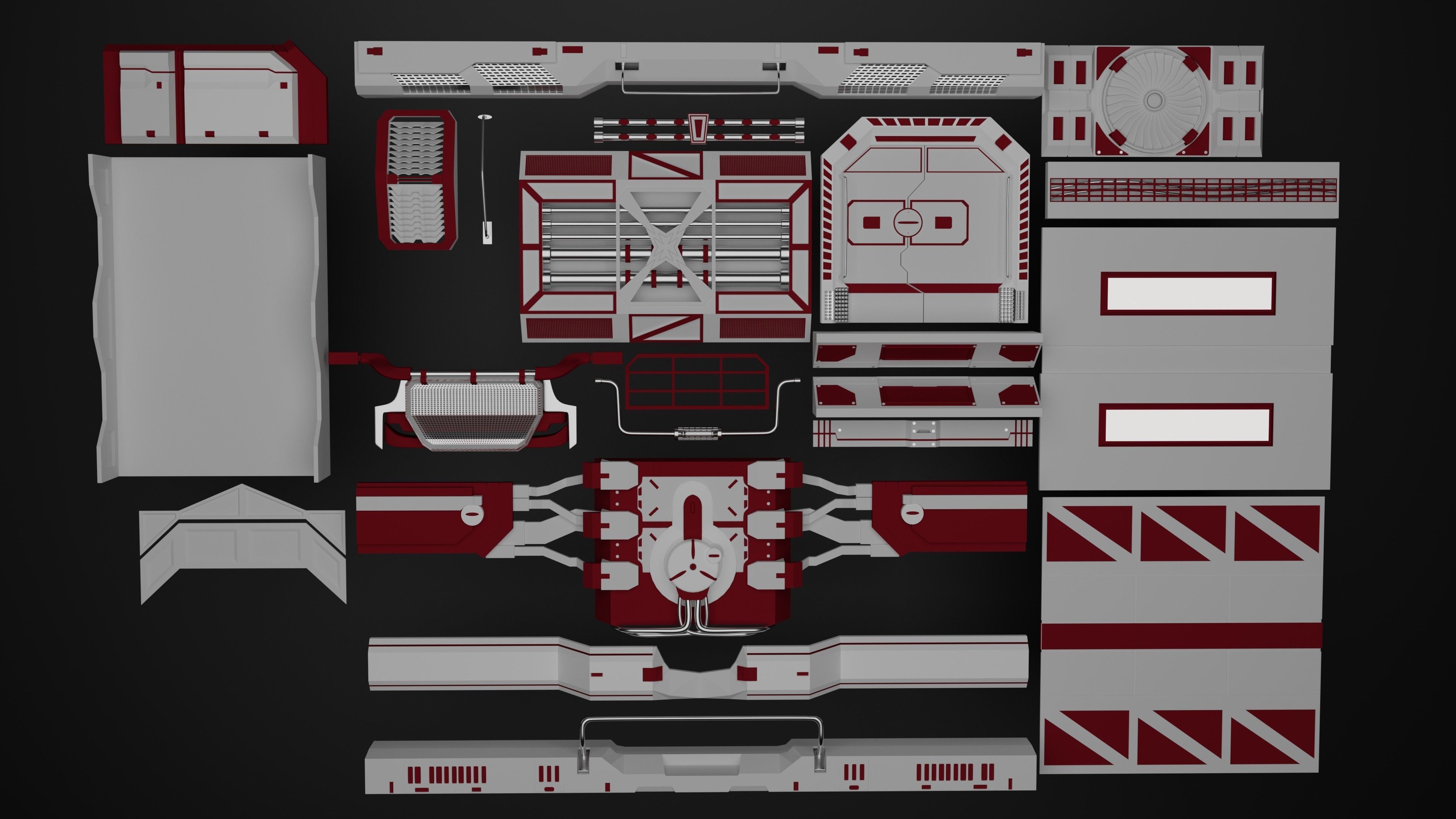 25 SCI-FI ENVIROMENT PANEL KITBASH 3D model_3