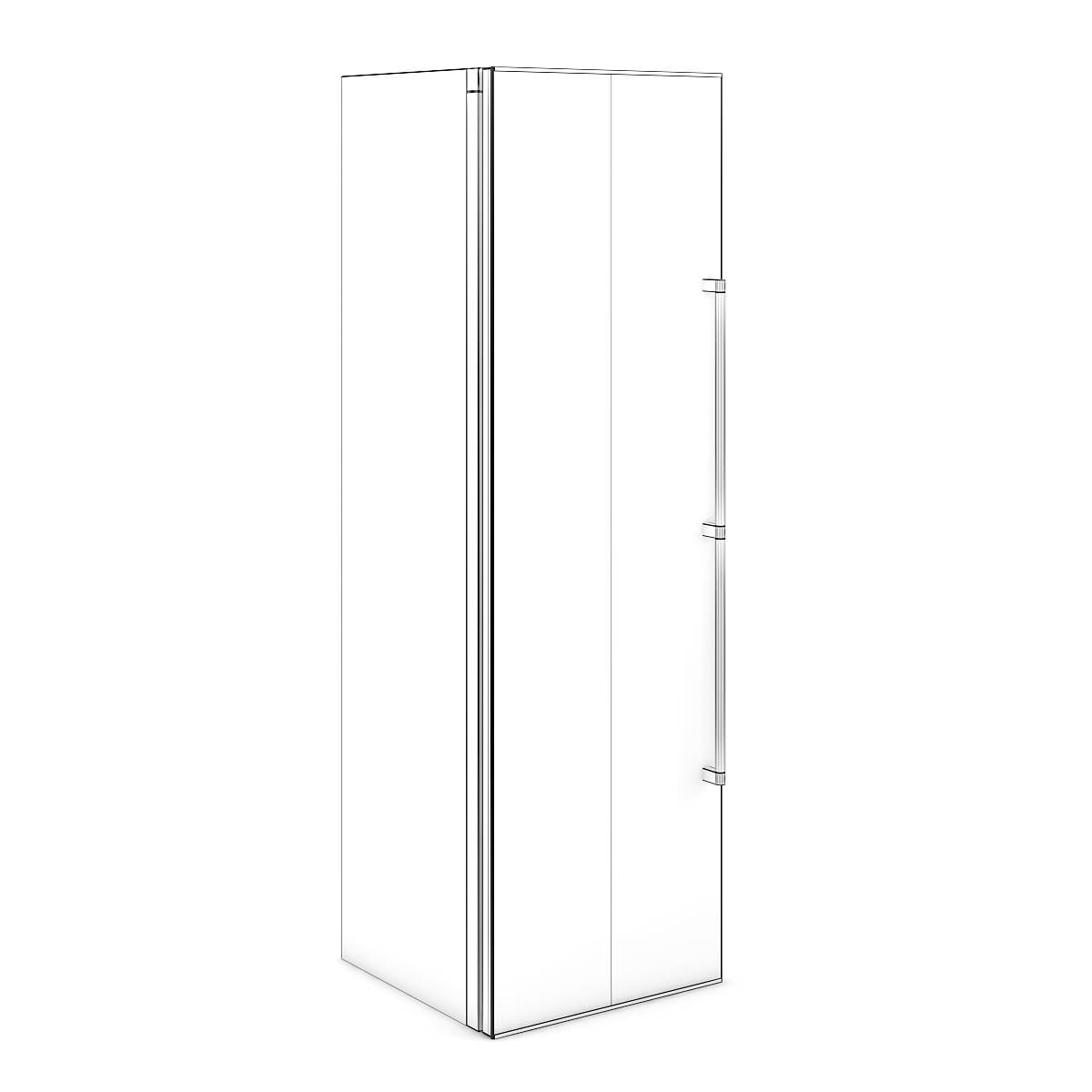Refrigerator stainless steel gun cabinet with glass door 3D model_2