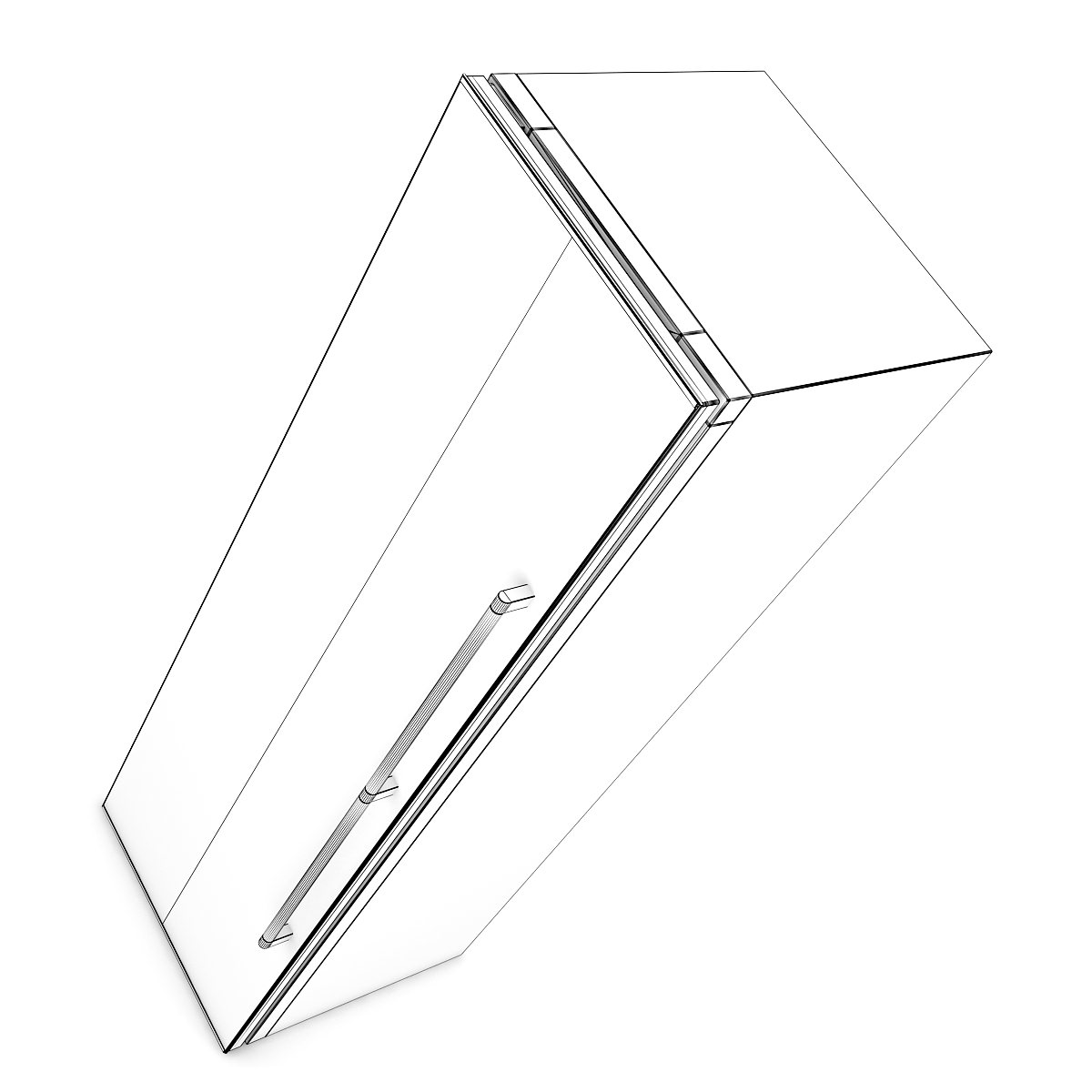 Refrigerator stainless steel gun cabinet with glass door 3D model_3