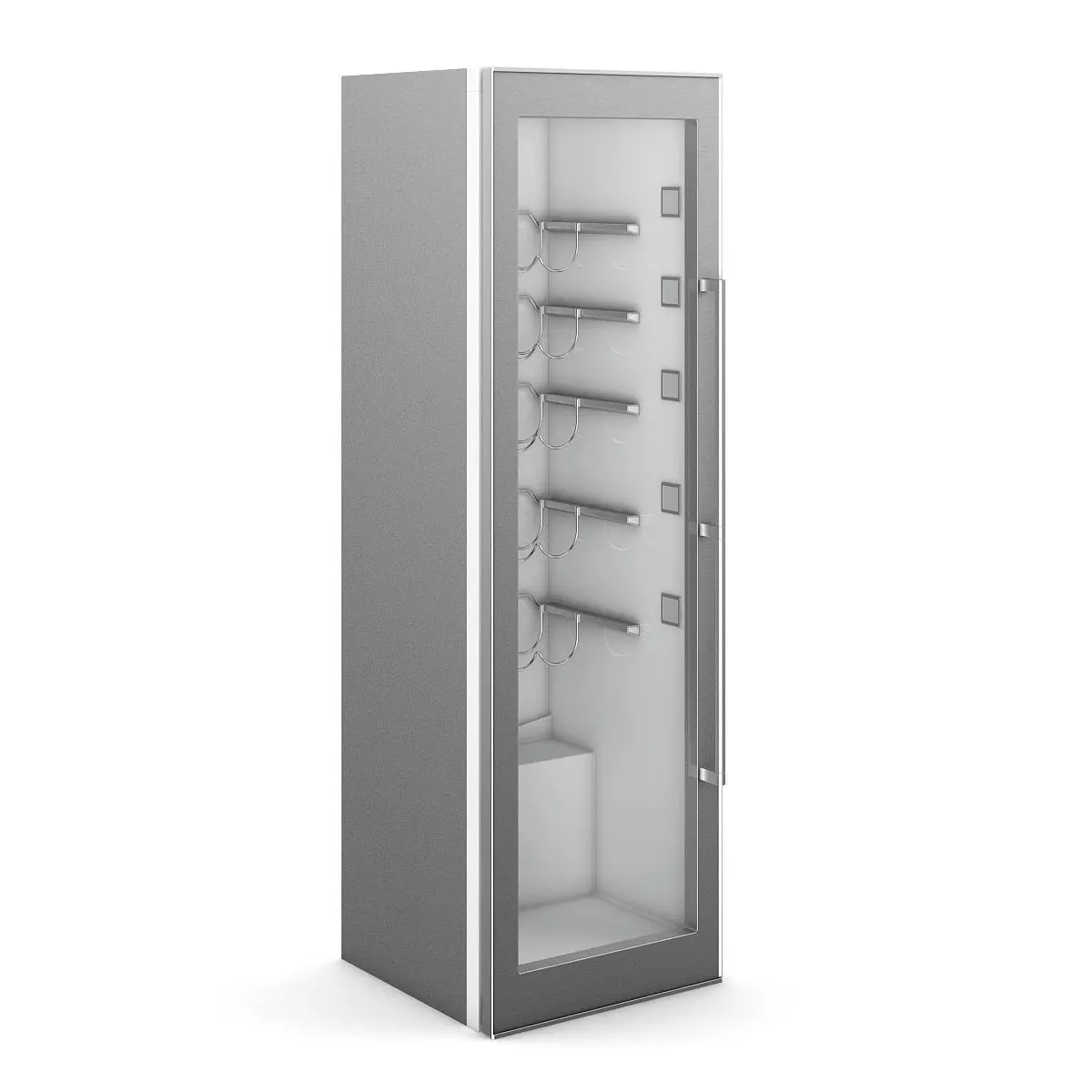 Refrigerator stainless steel gun cabinet with glass door 3D model_0