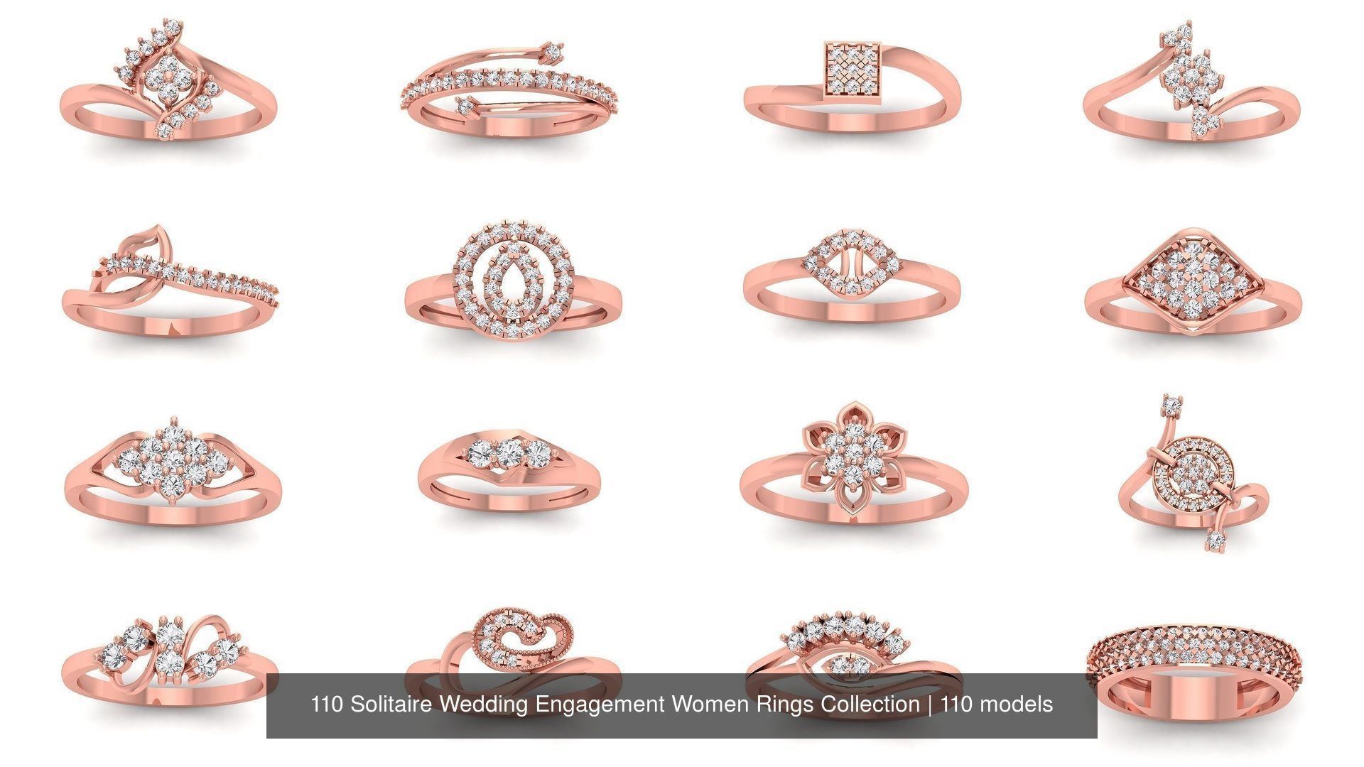 110 Solitaire Wedding Engagement Women Rings Collection _5