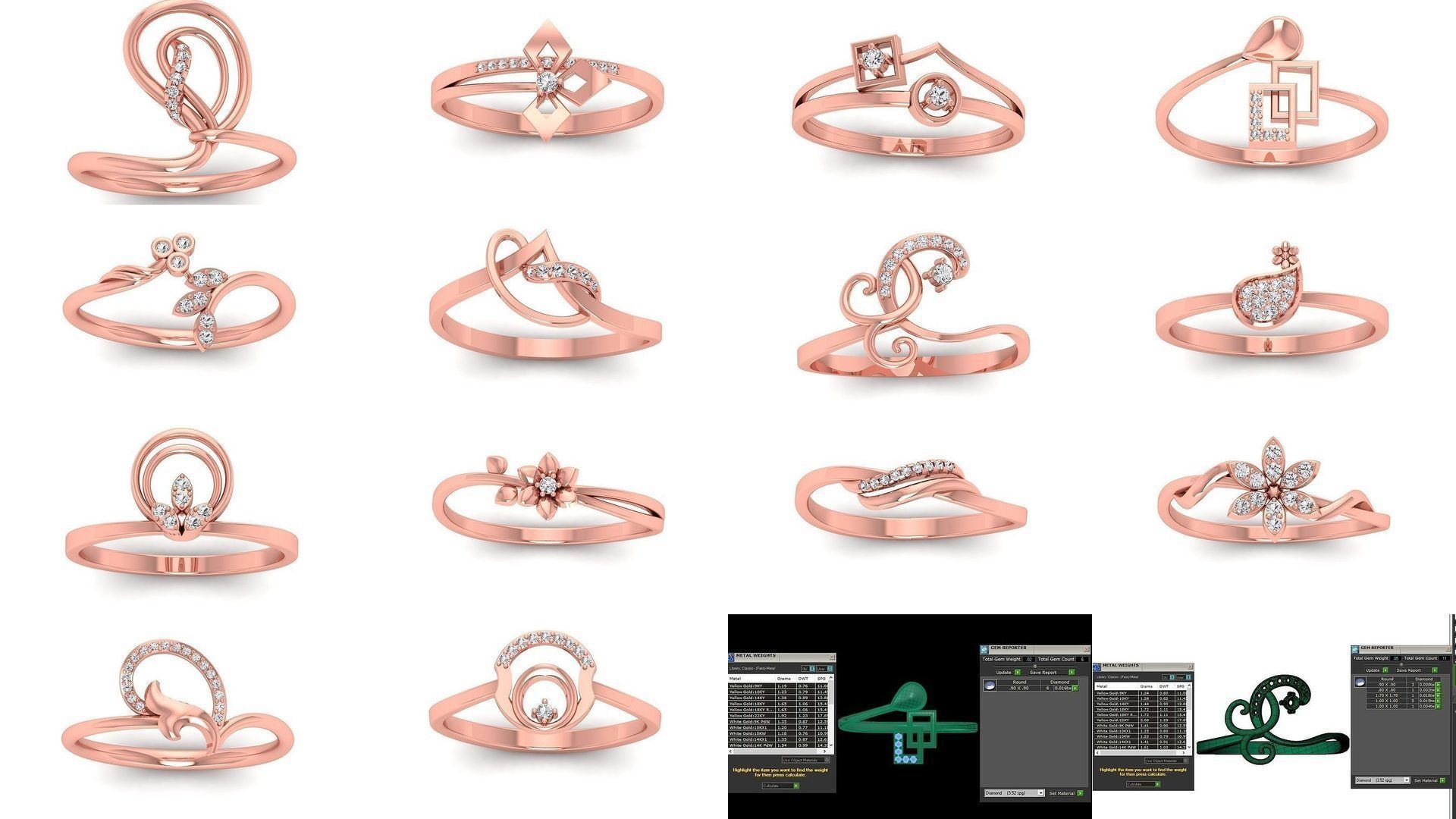 110 Solitaire Wedding Engagement Women Rings Collection _6