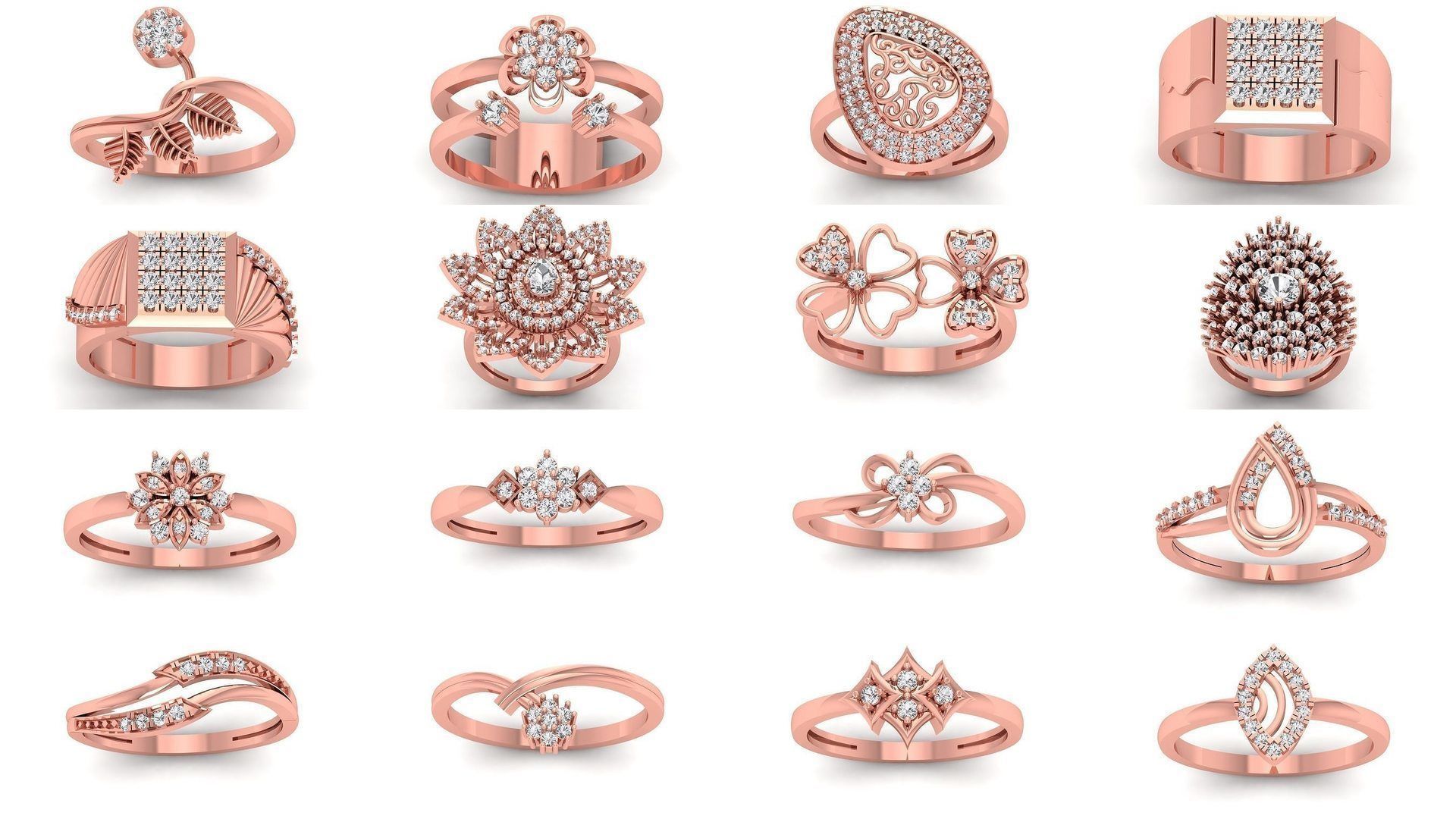 110 Solitaire Wedding Engagement Women Rings Collection _4