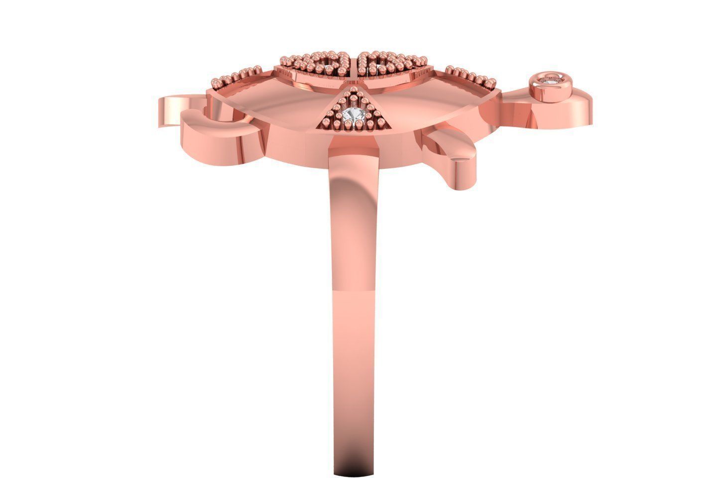Turtle Ring 3dm STL OBJ FBX Renders Details 3D print model_1