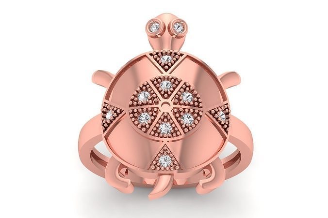Turtle Ring 3dm STL OBJ FBX Renders Details 3D print model