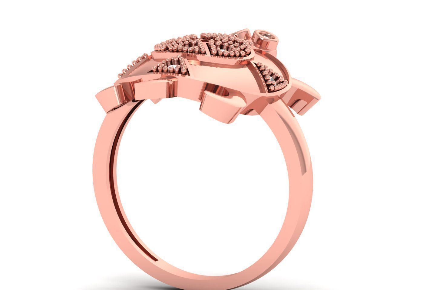 Turtle Ring 3dm STL OBJ FBX Renders Details 3D print model_2