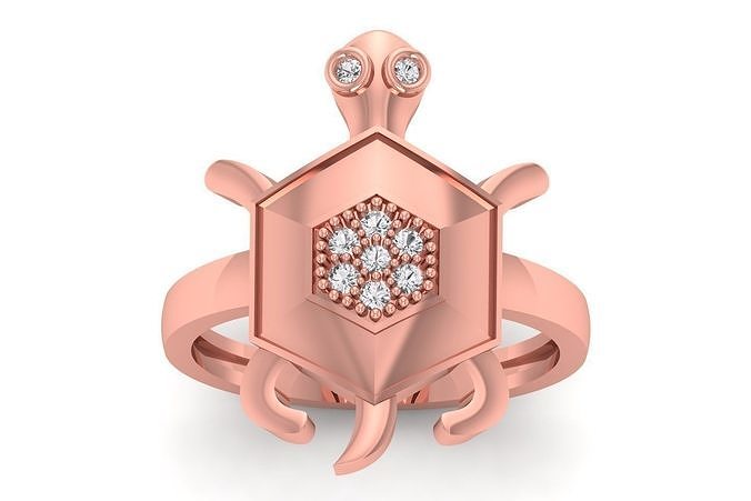 Turtle Ring 3dm STL OBJ FBX Renders Details 3D print model