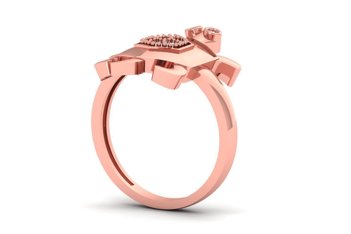 Turtle Ring 3dm STL OBJ FBX Renders Details 3D print model_2