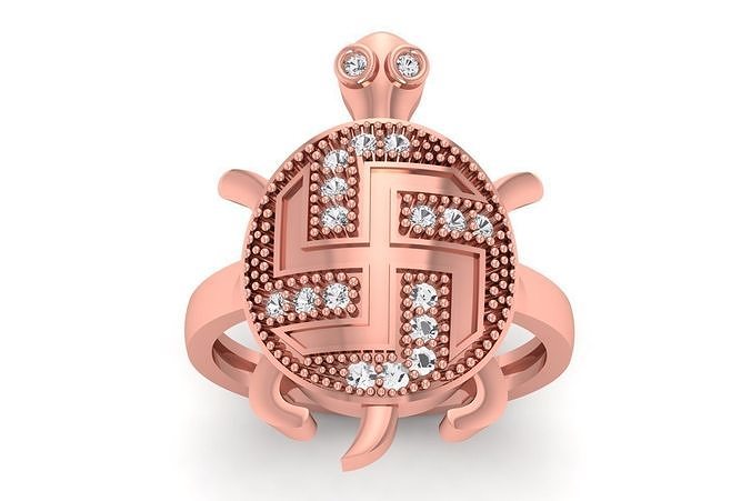 Turtle Ring 3dm STL OBJ FBX Renders Details 3D print model