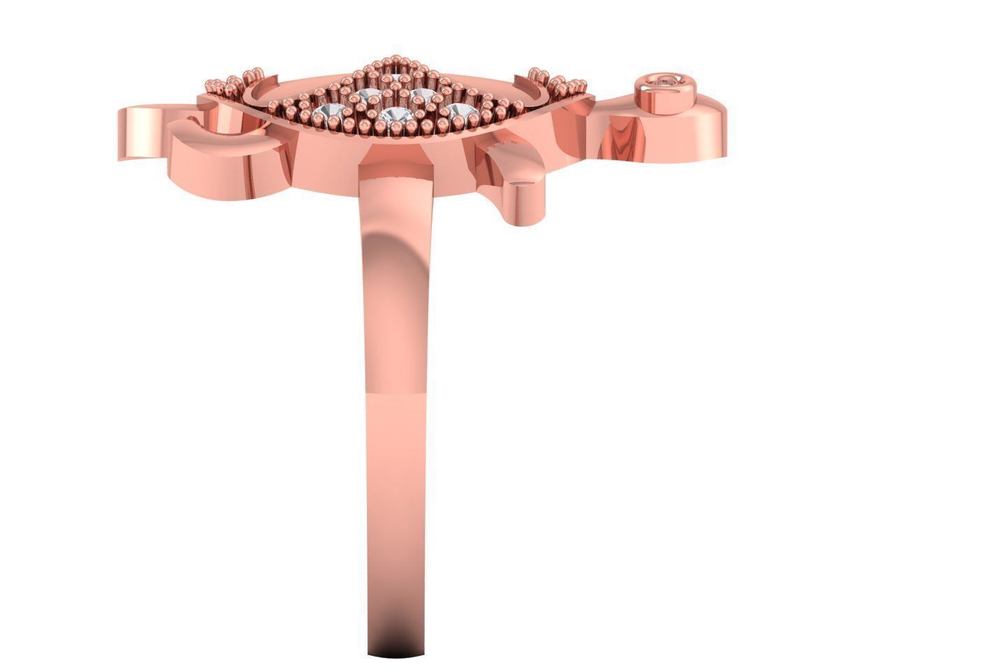 Turtle Ring 3dm STL OBJ FBX Renders Details 3D print model_1