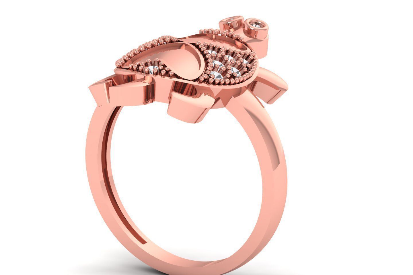 Turtle Ring 3dm STL OBJ FBX Renders Details 3D print model_2