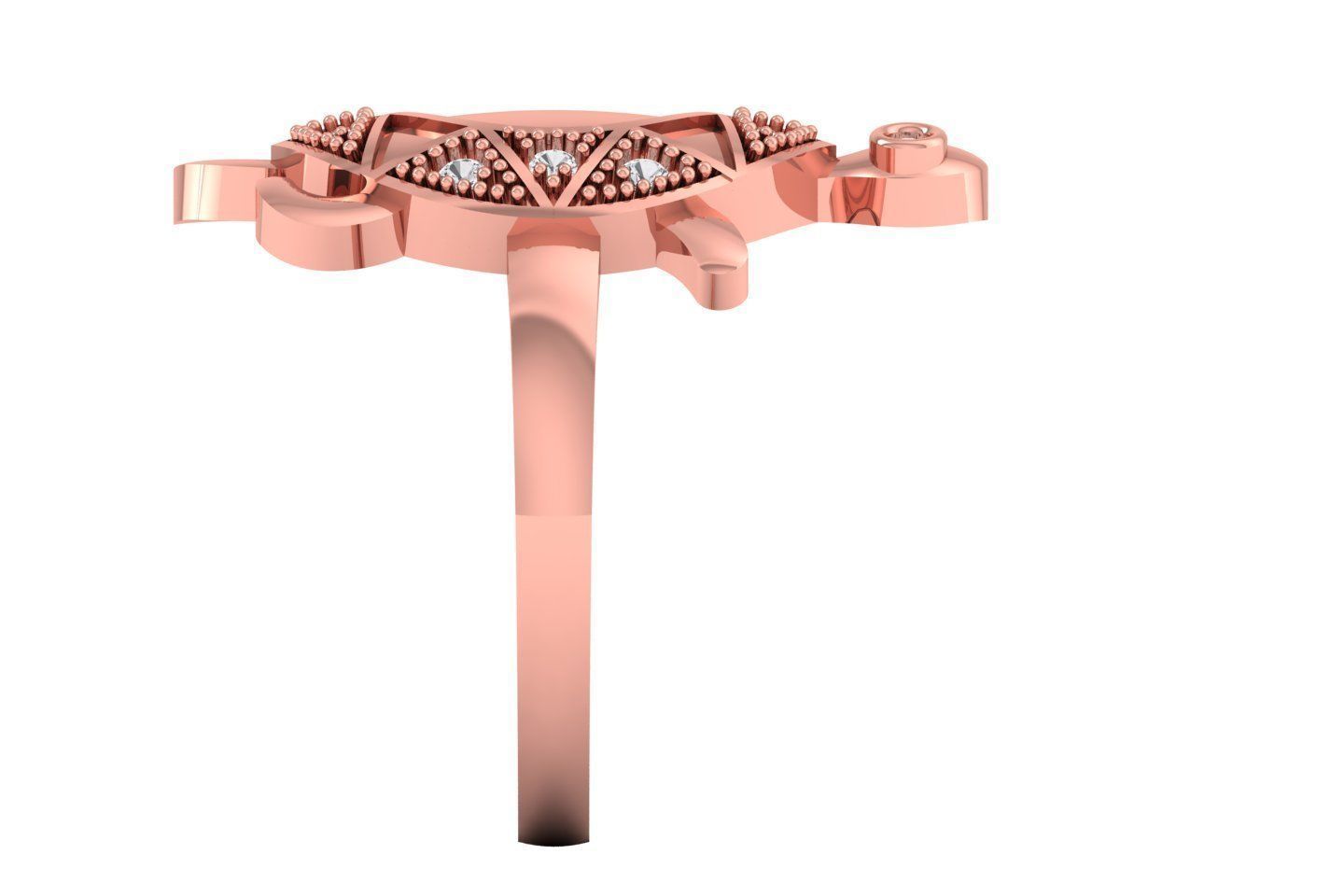 Turtle Ring 3dm STL OBJ FBX Renders Details 3D print model_2