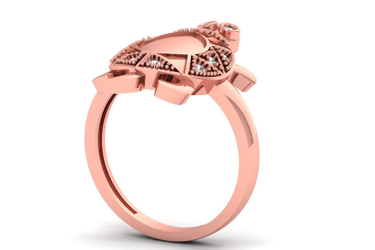 Turtle Ring 3dm STL OBJ FBX Renders Details 3D print model_1