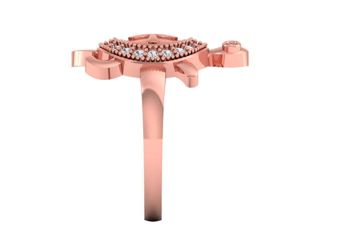 Turtle Ring 3dm STL OBJ FBX Renders Details 3D print model_2