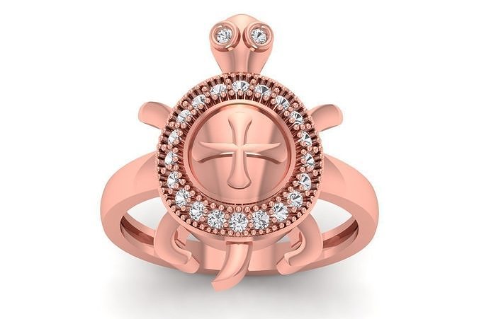 Turtle Ring 3dm STL OBJ FBX Renders Details 3D print model
