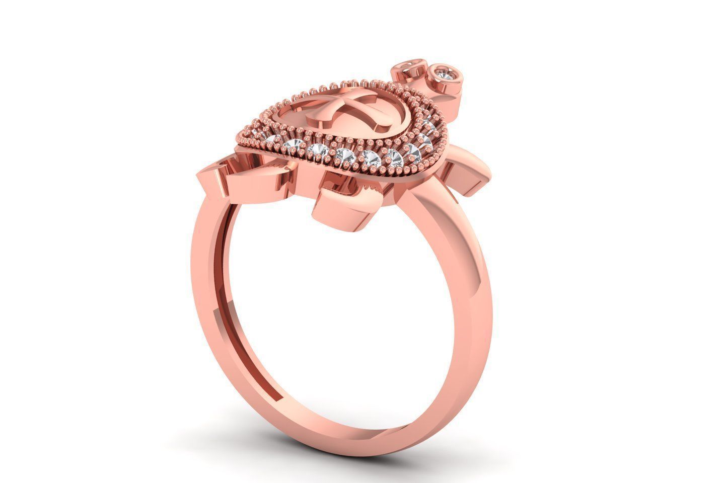 Turtle Ring 3dm STL OBJ FBX Renders Details 3D print model_1