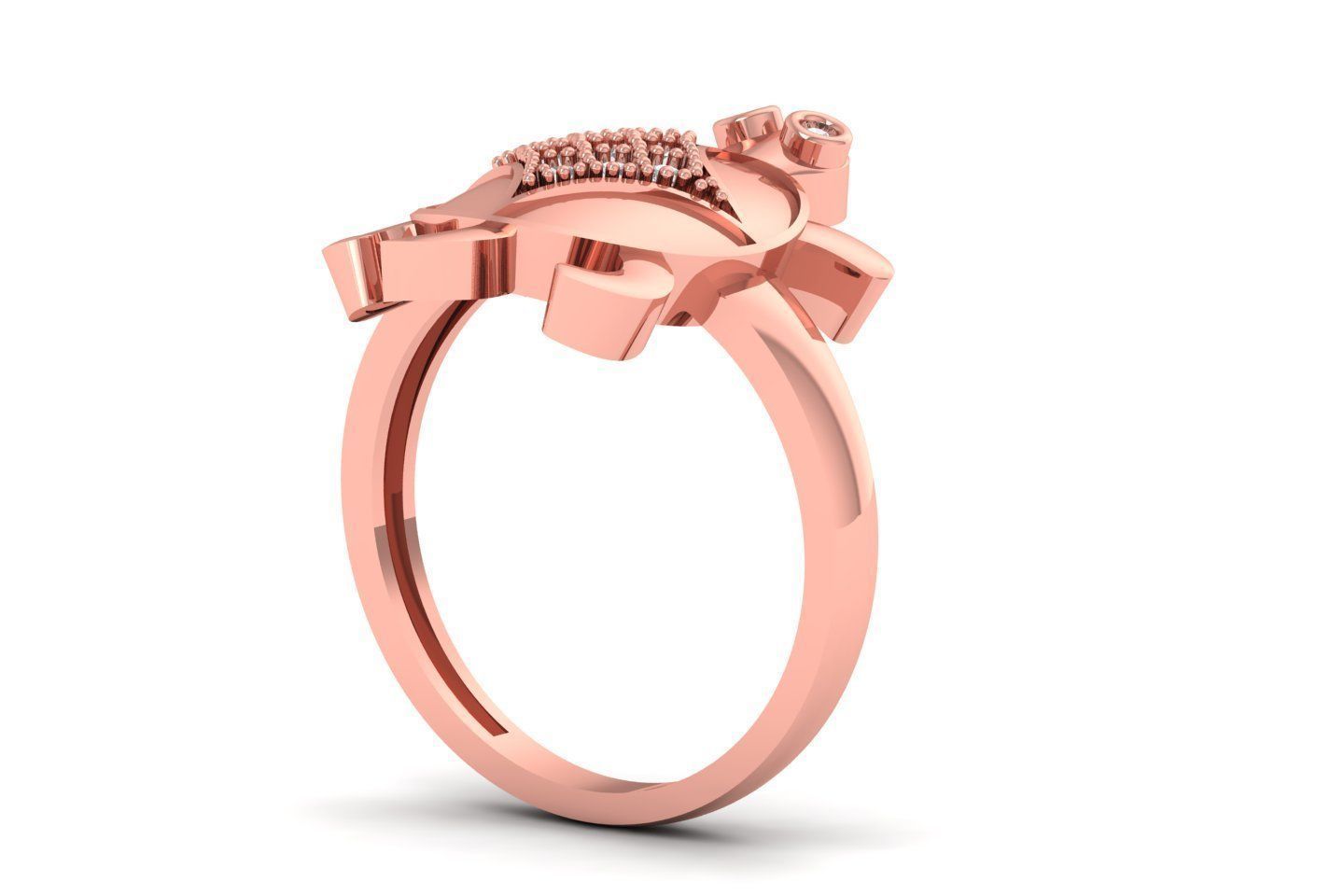 Turtle Ring 3dm STL OBJ FBX Renders Details 3D print model_2