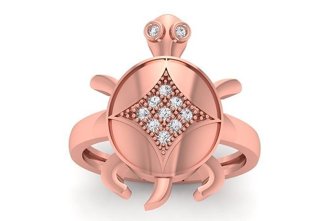 Turtle Ring 3dm STL OBJ FBX Renders Details 3D print model
