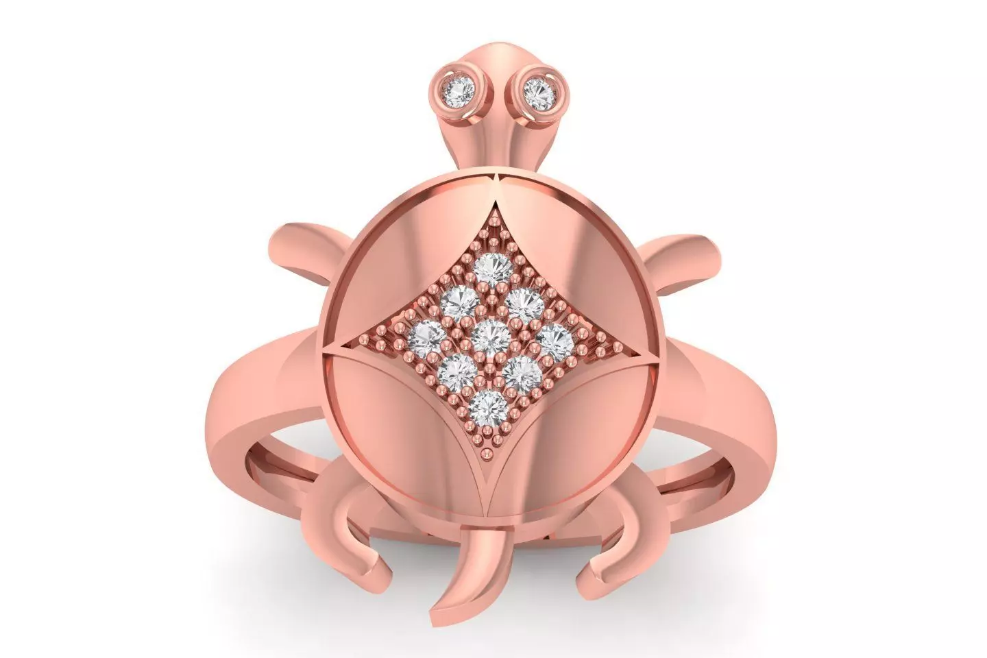 Turtle Ring 3dm STL OBJ FBX Renders Details 3D print model_0