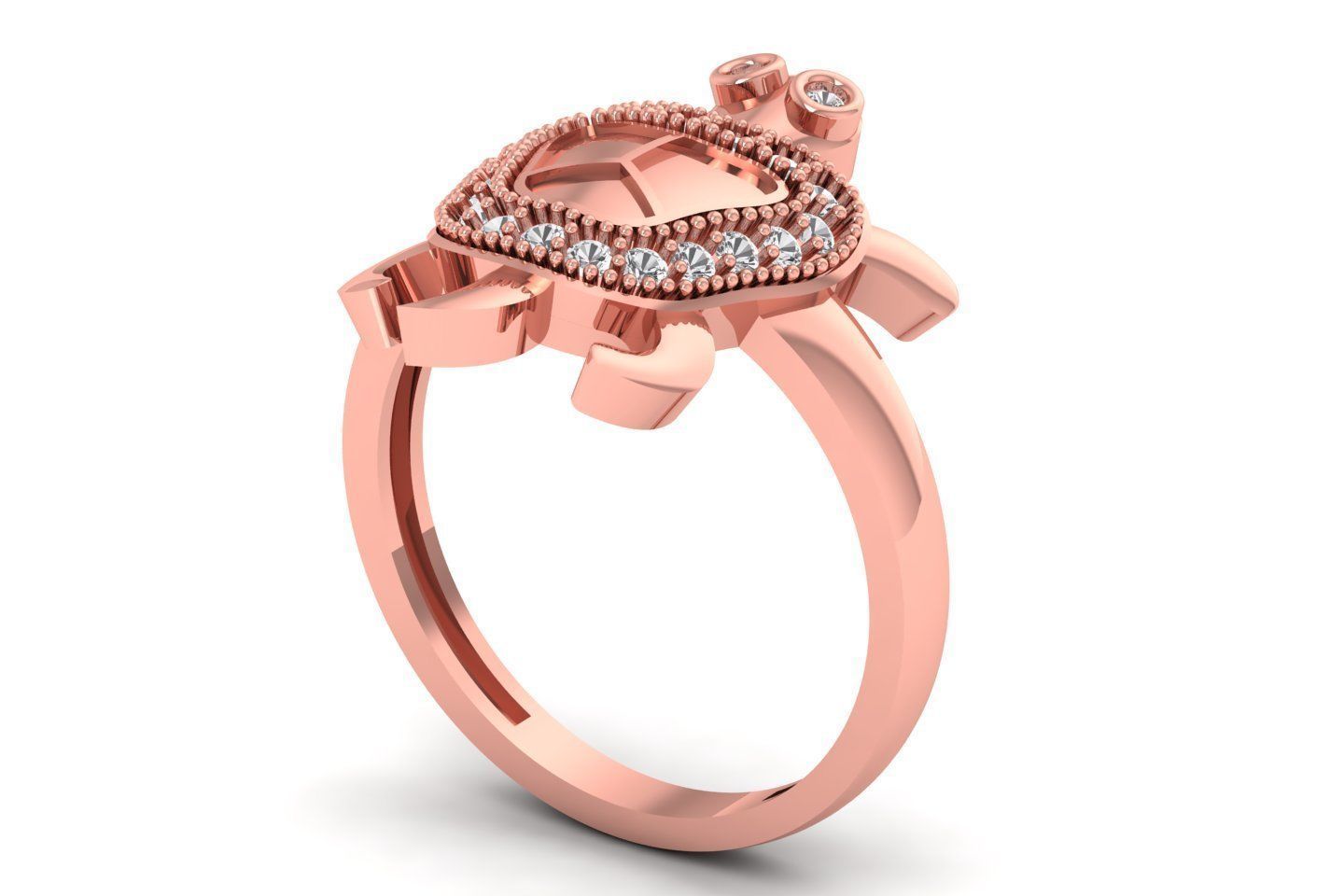 Turtle Ring 3dm STL OBJ FBX Renders Details 3D print model_1