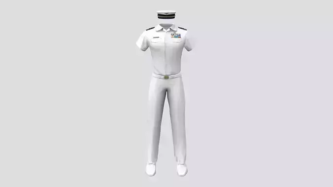 Men Summer White Navy Officer Military Uniform Outfit