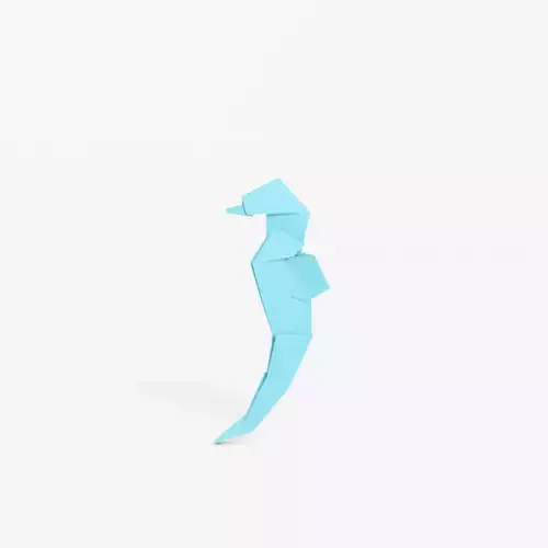 Origami Seahorse Low-poly 3D model