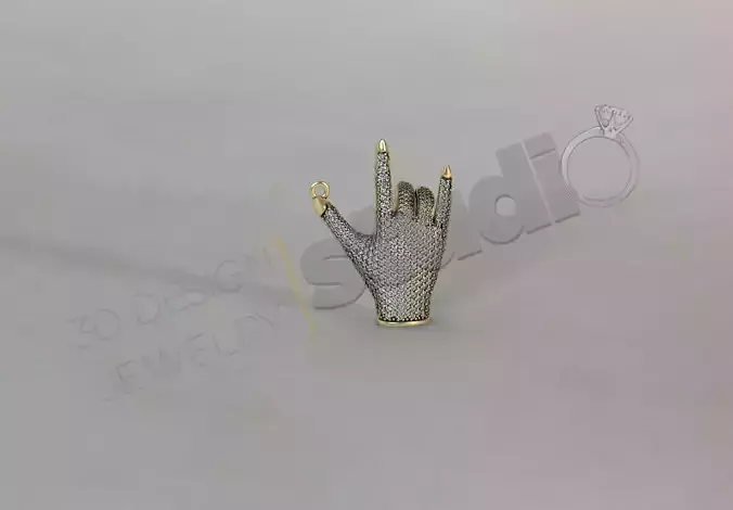 Highly detailed hand pendant