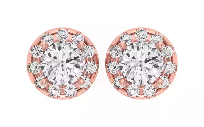 Women Stud Earrings 3dm STL OBJ FBX Renders Details