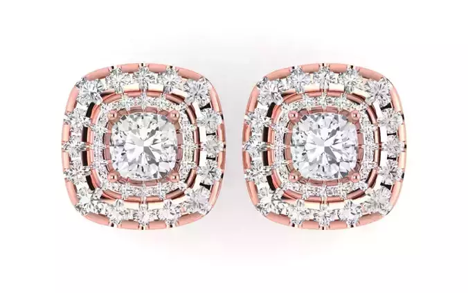 Women Stud Earrings 3dm STL OBJ FBX Renders Details