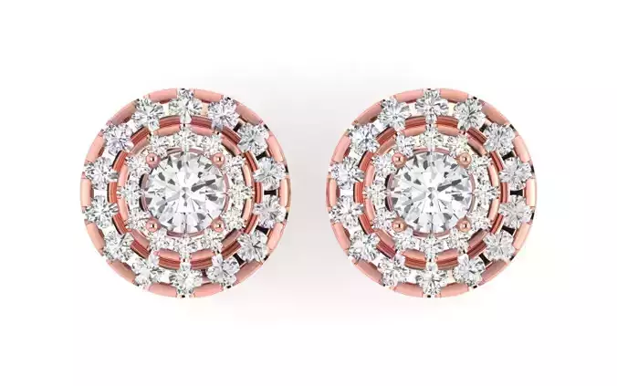 Women Earrings Double Halo Ring