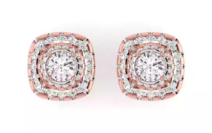 Women Stud Earrings 3dm STL OBJ FBX Renders Details