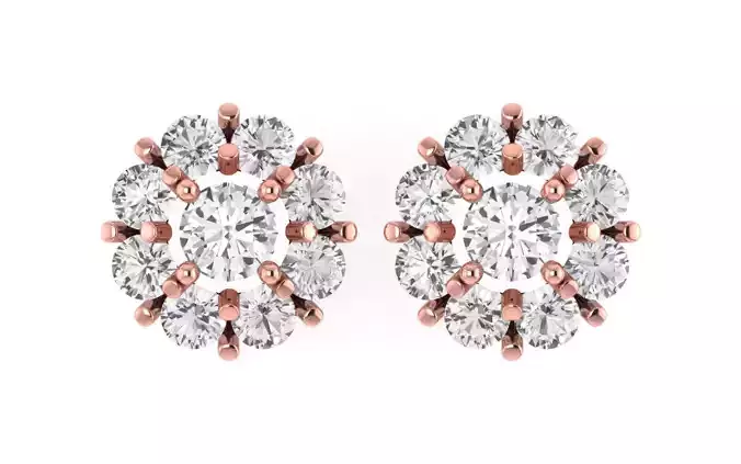 Women Stud Earrings Halo Earring 3D print model